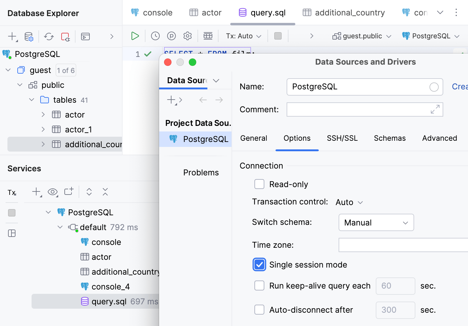 Queries from multiple SQL files run in a sigle session Queries from multiple SQL files run in a sigle session