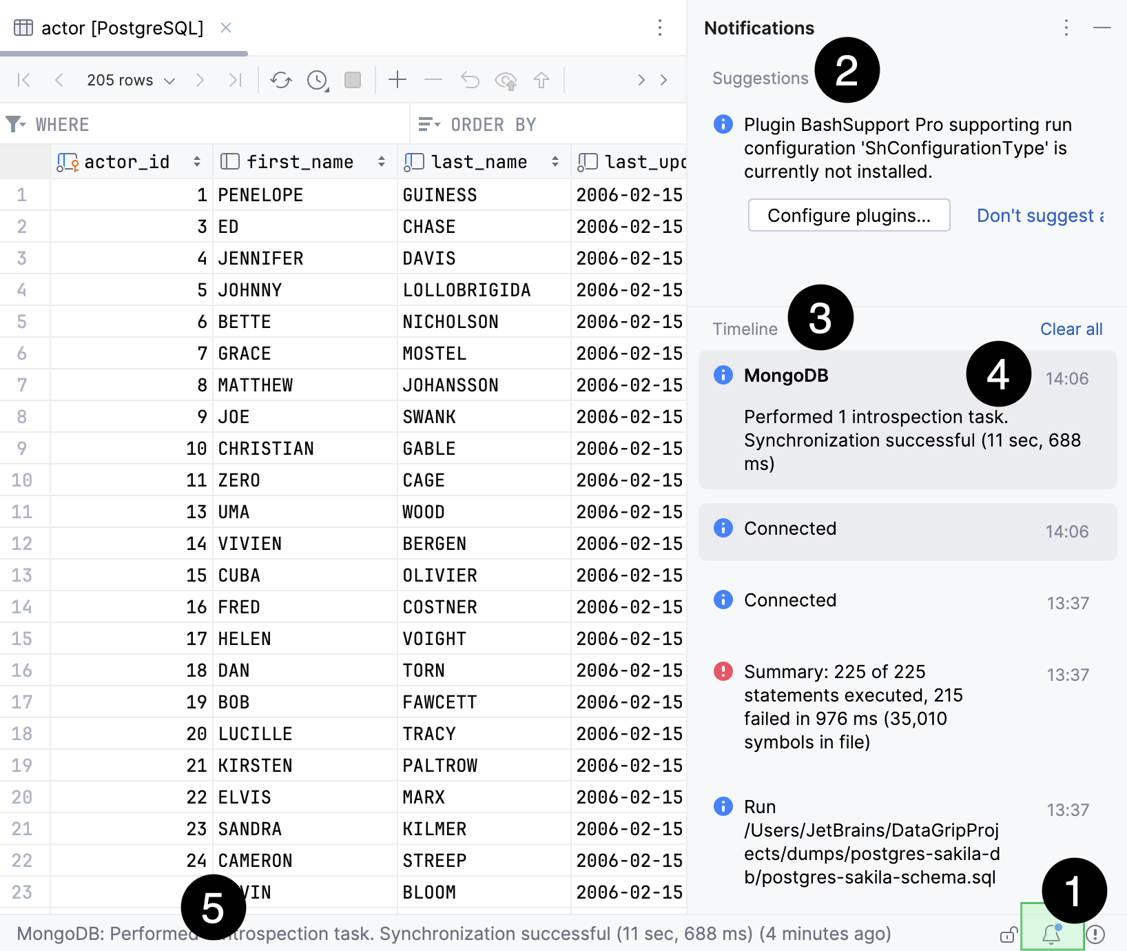 Notifications tool window Notifications tool window