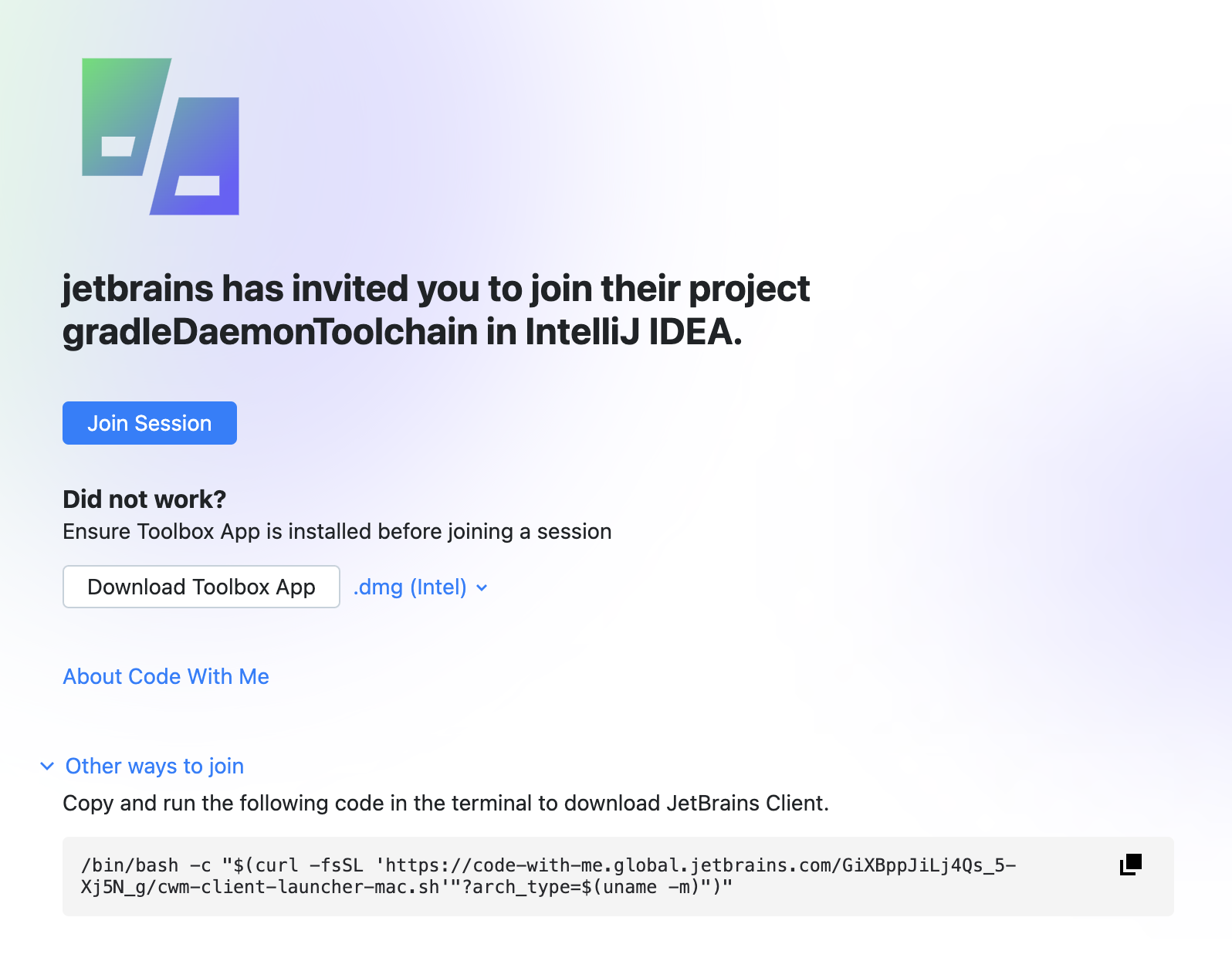 Invitation page