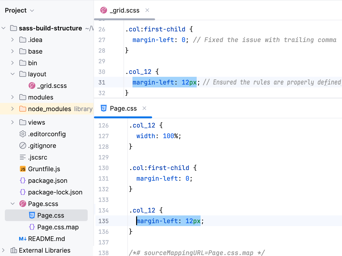 SCSS File Watcher: a CSS file generated
