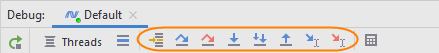 JetBrains Rider: Stepping buttons on the Debug window toolbar JetBrains Rider: Stepping buttons on the Debug window toolbar