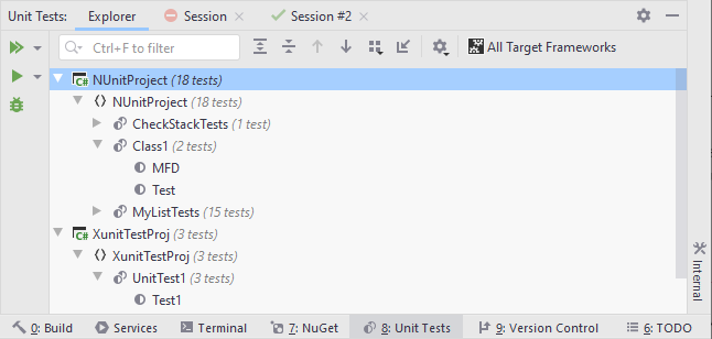 Unit Test Explorer displays tests from the entire solution Unit Test Explorer displays tests from the entire solution